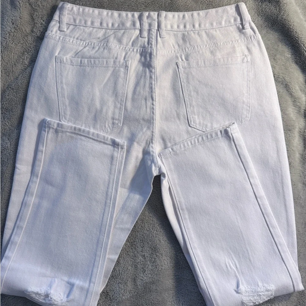 Manfinity White Distressed Ripped Jeans Size 34 - Picture 1 of 7